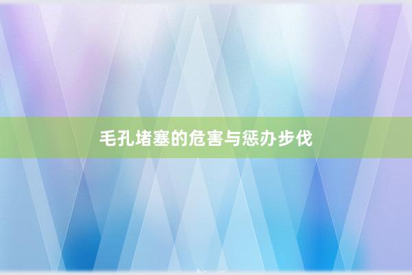 毛孔堵塞的危害与惩办步伐