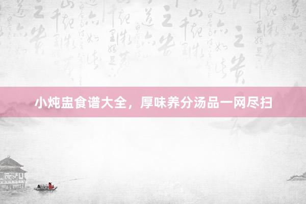 小炖盅食谱大全，厚味养分汤品一网尽扫